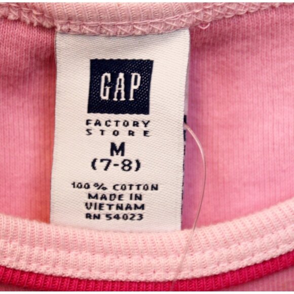 NEW Gap Factory 2pc Outfit Pink Tshirt Striped Shorts sz Med 7/8 Cotton Summer - Picture 6 of 10